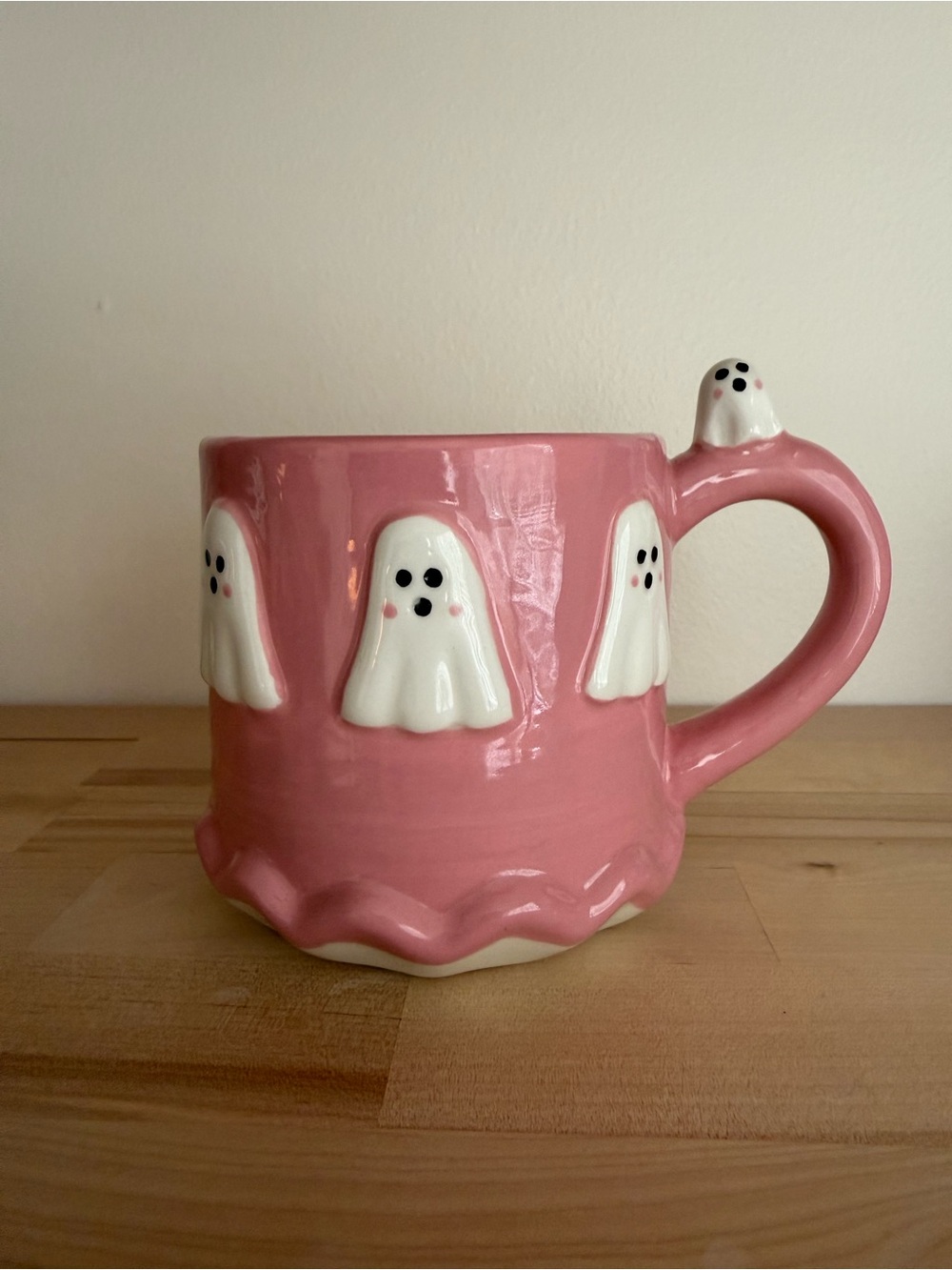Viral Halloween Novelty Ghost Pink  Accent Mug - Brand: Booville NEW